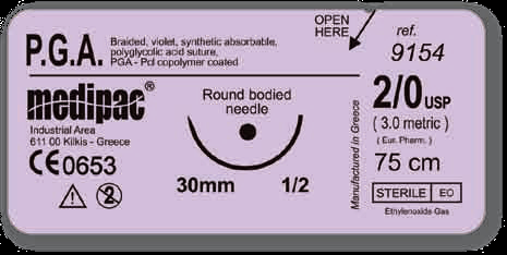 11.107.204 ΡΑΜΜΑ MEDIPAC ΑΠΟΡΡΟΦΗΣΙΜΟ PGA 1 (O&1/2&40mm) No9176